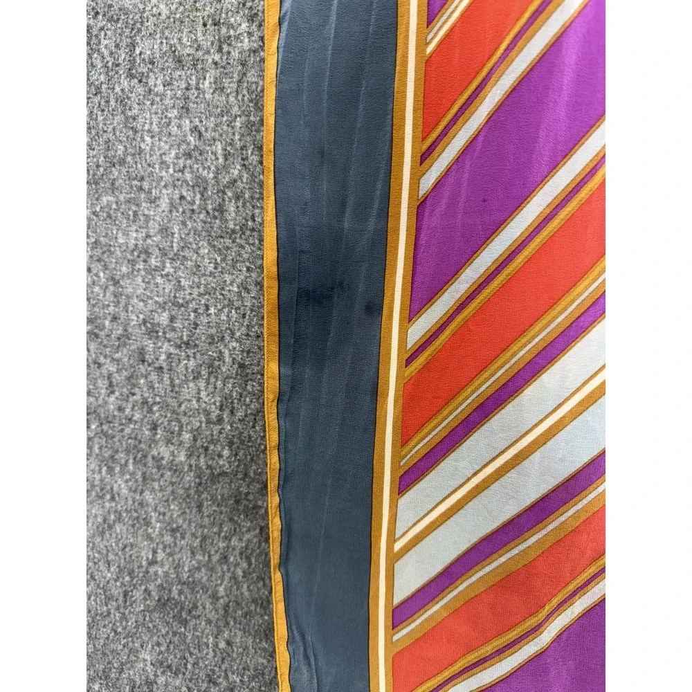Christian Dior‎ Scarf Womens Multicolor Stripe Blue Border Luxury Square